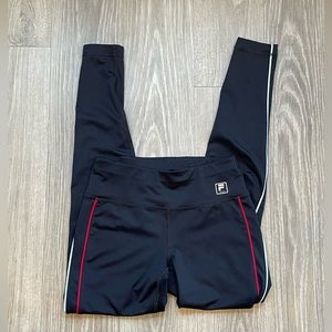 Fila Sport black active red teal line active leggings size XS